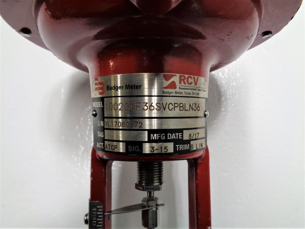 Badger Meter 1/2" 150# Research Control Valve 1002GCF36SVCPBLN36